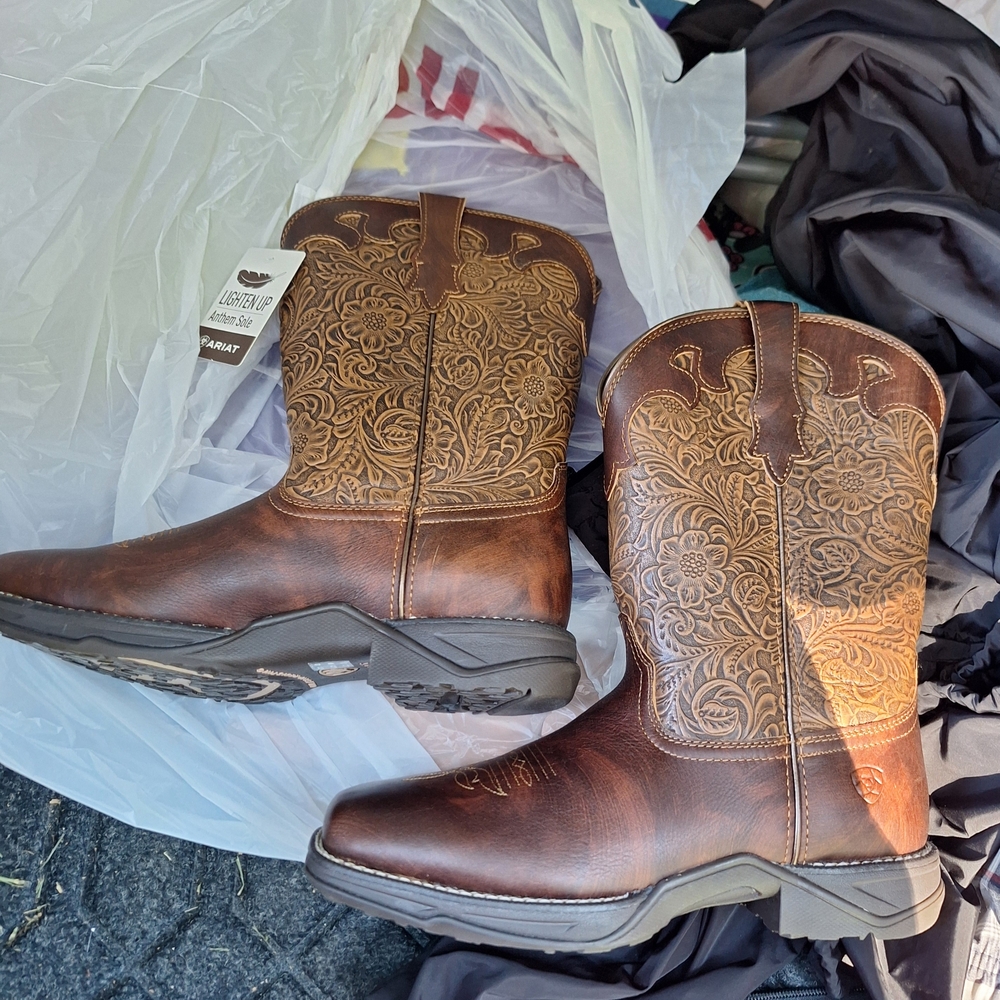 Ariat Floral Embossed Leather Boots